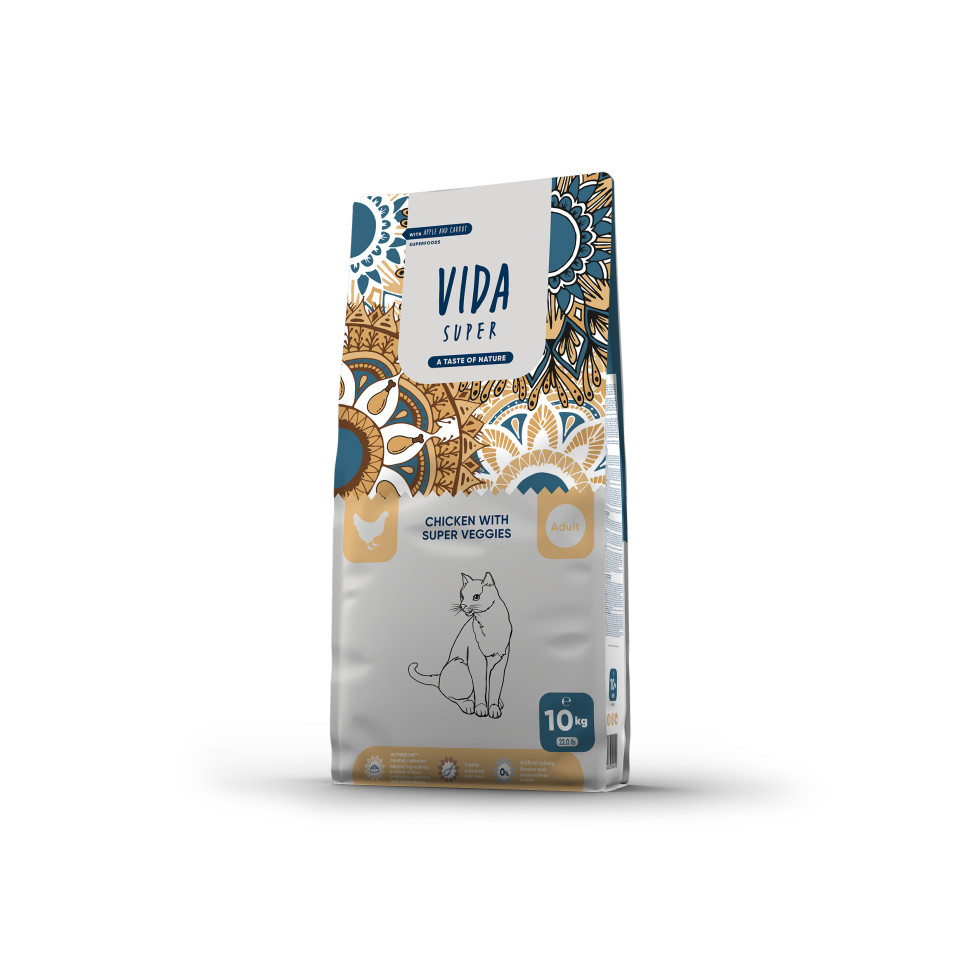 Сухой корм для кошек Vida Nativa, с курицей и овощами, 10 кг