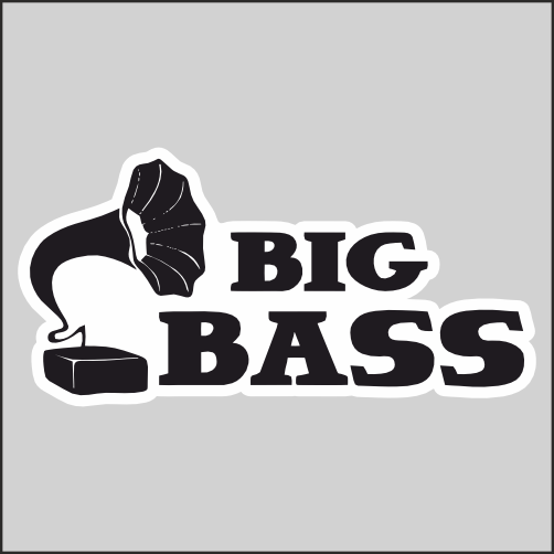 

Наклейка Наклейки за Копейки Big Bass Граммофон Музыка 20х10см, ННН-WB-141
