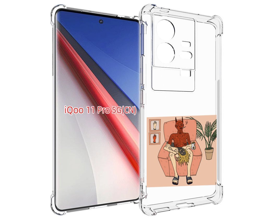 

Чехол бампер MyPads девушка-сняла-кожу для Vivo iQOO 11 Pro прот..., Прозрачный, Tocco