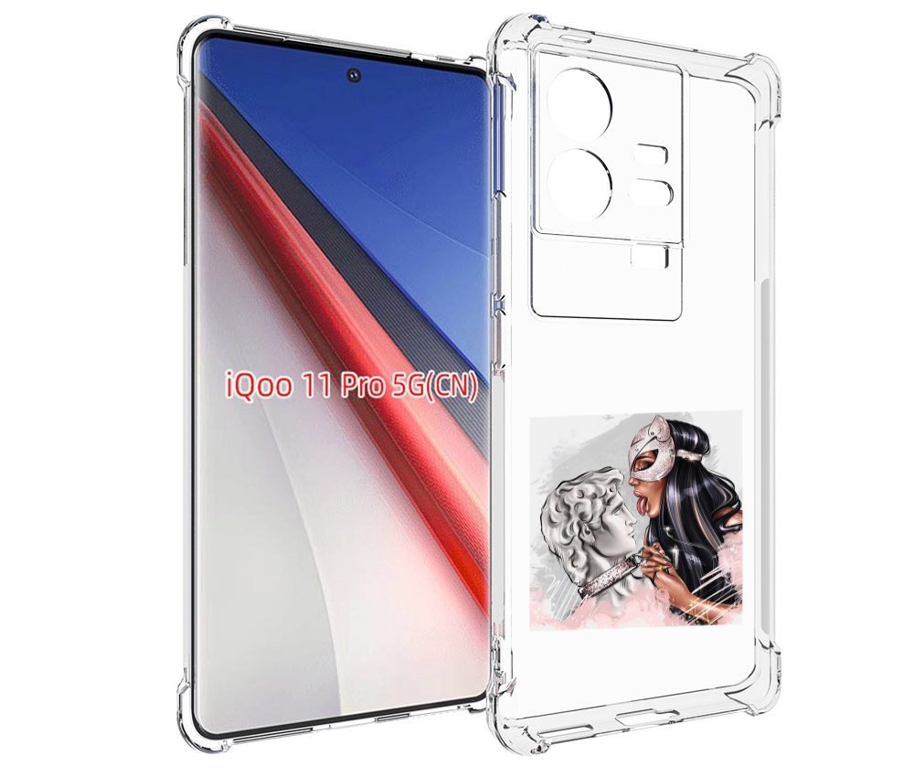 

Чехол бампер MyPads девушка-флирт женский для Vivo iQOO 11 Pro п..., Прозрачный, Tocco