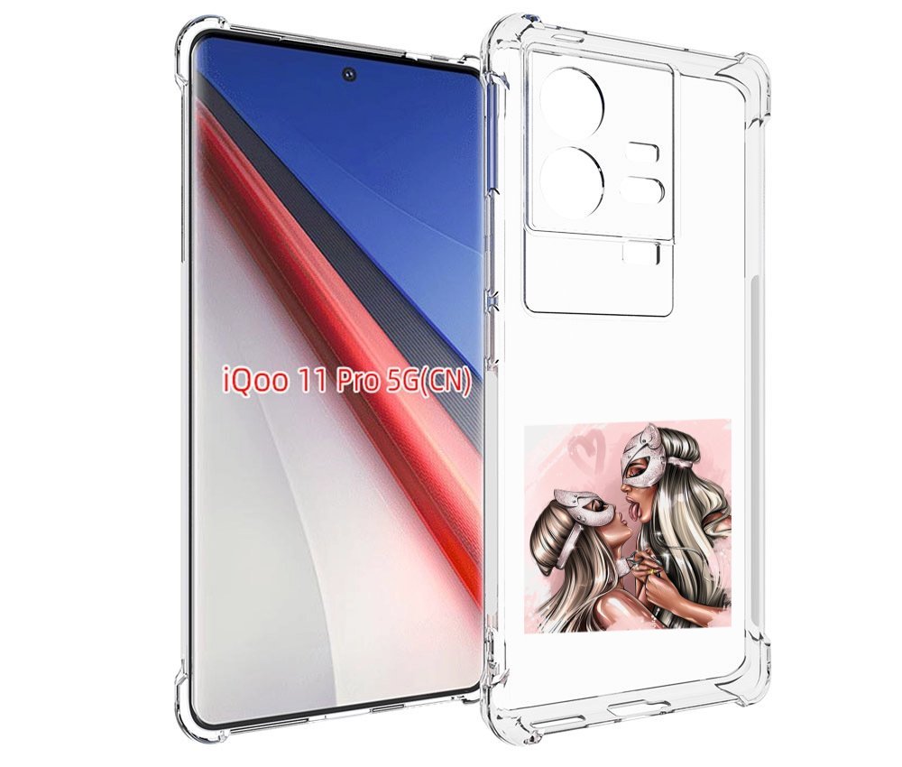 

Чехол бампер MyPads девушки-поцелуй женский для Vivo iQOO 11 Pro..., Прозрачный, Tocco