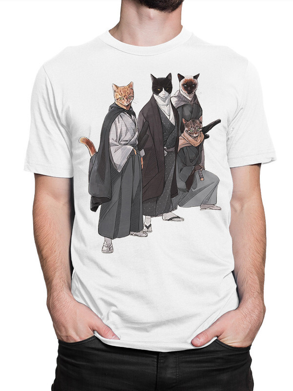 

Футболка мужская Dream Shirts Коты Самураи белая XL, Коты Самураи