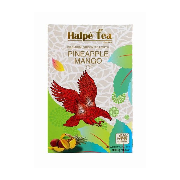 Чай зеленый Halpe Tea со вкусом ананаса и манго листовой 100 г