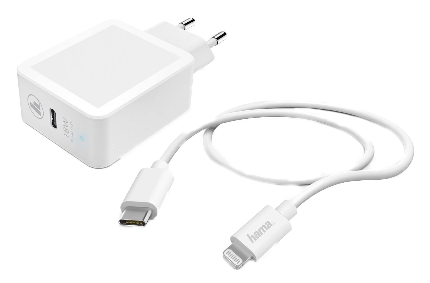 фото Сетевое зарядное устройство hama h-188330, 1xusb type-c, 3 a, white