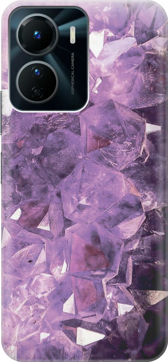 

Силиконовый чехол на Vivo Y16 с принтом "Сиреневые кристаллы", Фиолетовый;черный, 157740