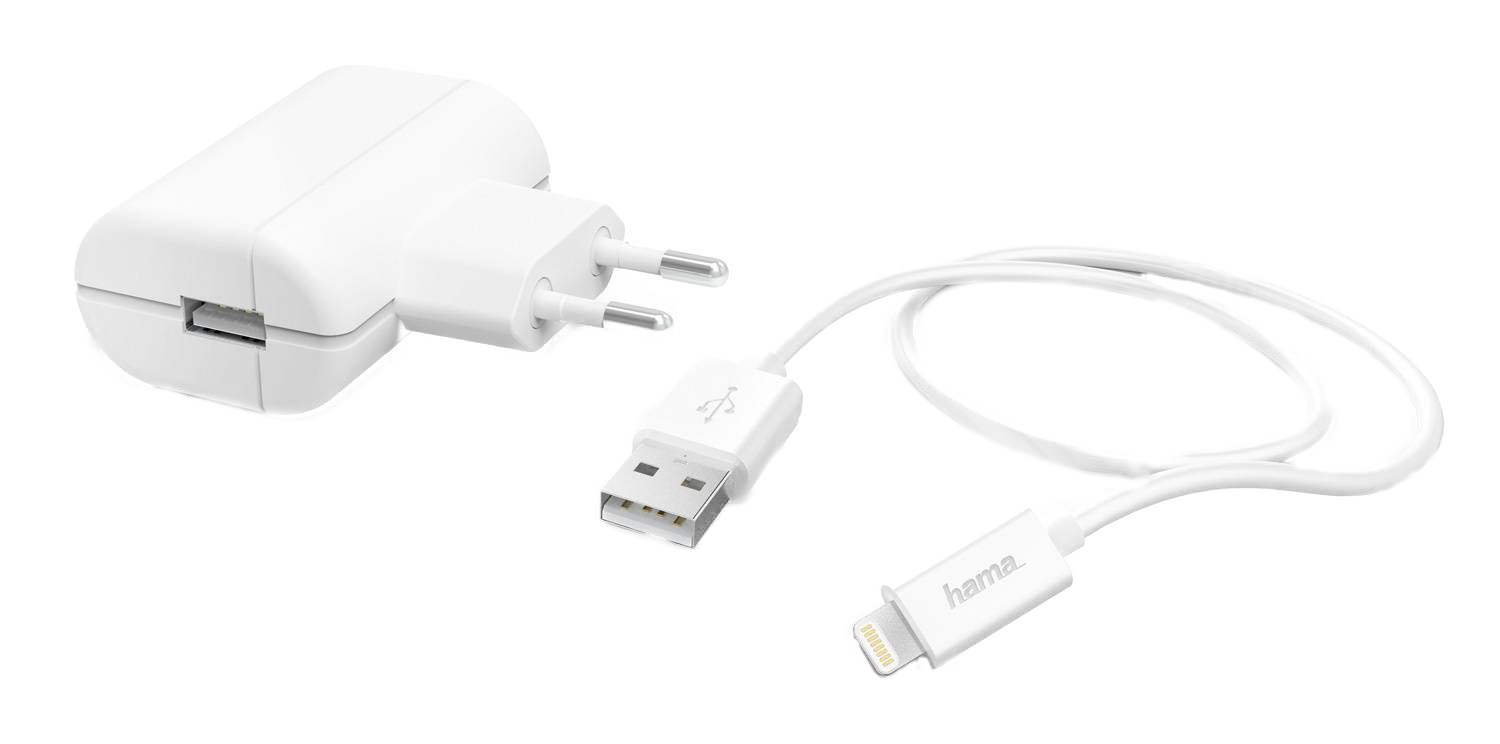 фото Сетевое зарядное устройство hama h-183265, 1xusb, 2,4 a, white