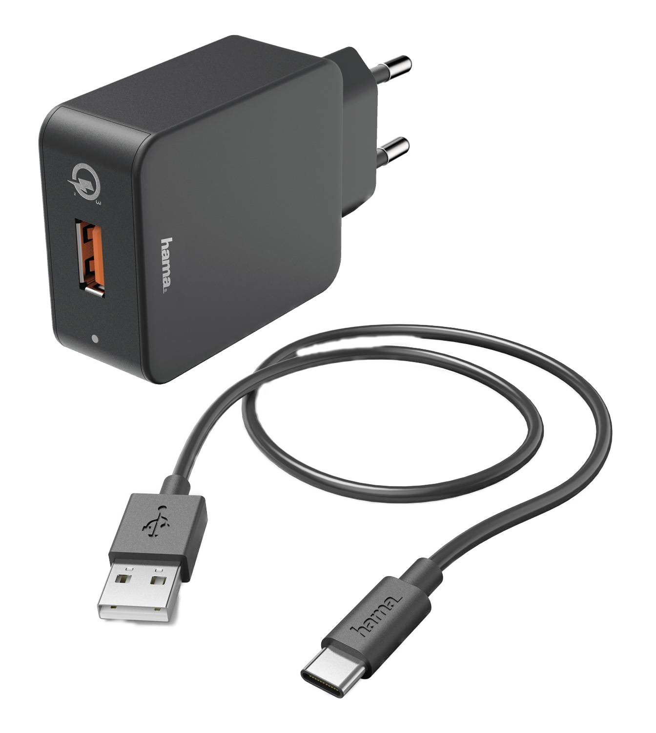 фото Сетевое зарядное устройство hama h-183230, 1xusb, 3 a, black