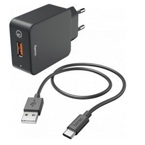 фото Сетевое зарядное устройство hama h-183230, 1xusb, 3 a, black