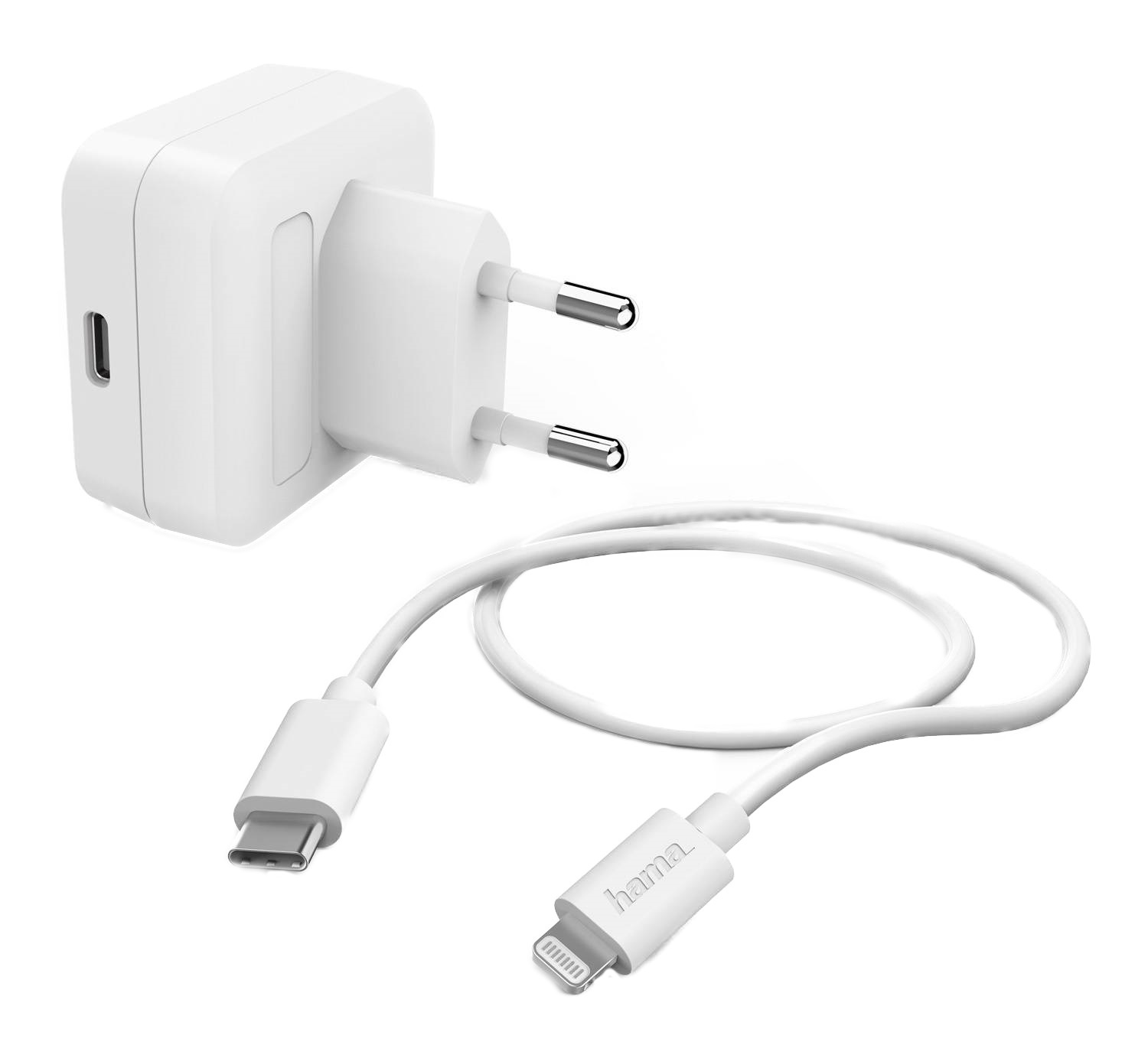 фото Сетевое зарядное устройство hama h-183316, 1xusb type-c, 3 a, white