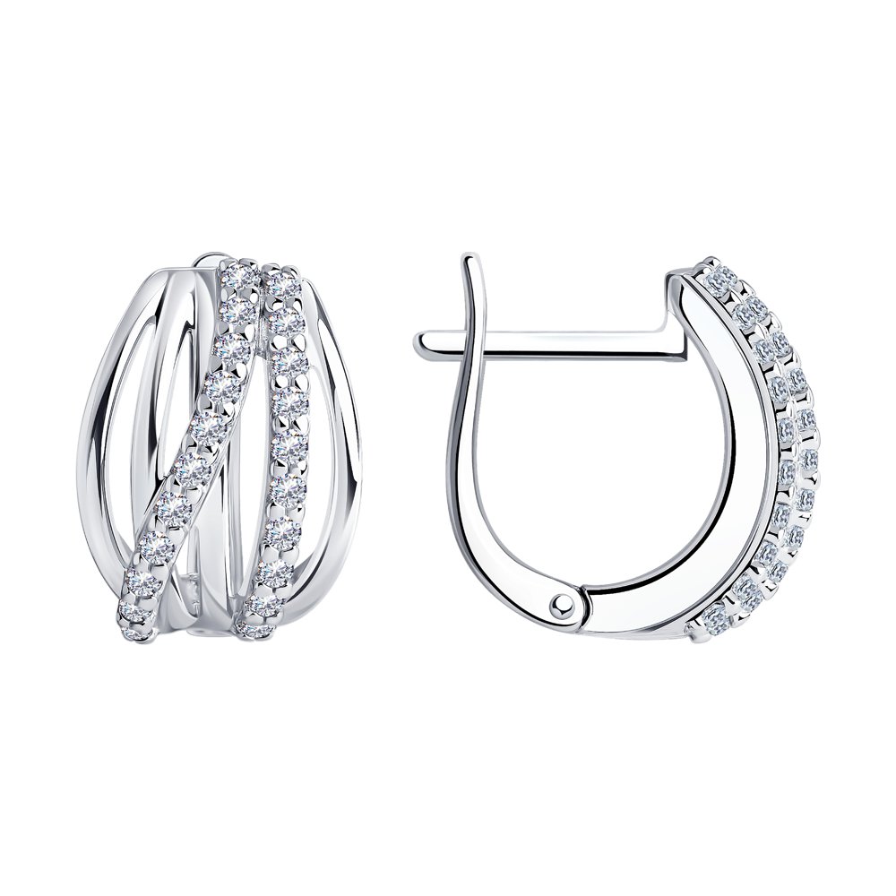 

Серьги женские из серебра Diamant 94-120-00910-1, фианит, 94-120-00910-1