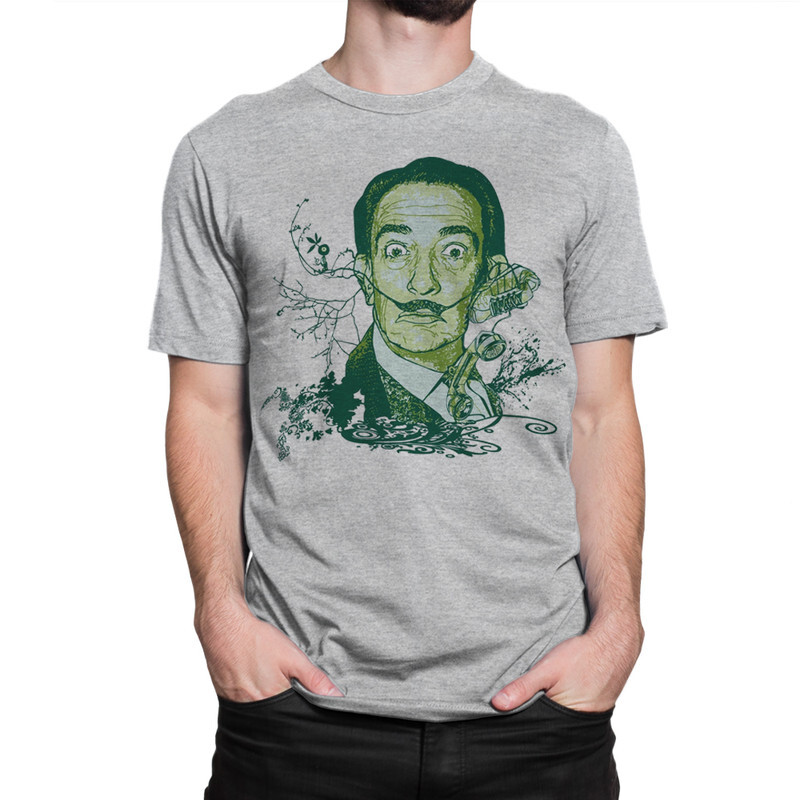 

Футболка мужская Dream Shirts Сальвадор Дали 9899265222 серая M, Сальвадор Дали 9899265222
