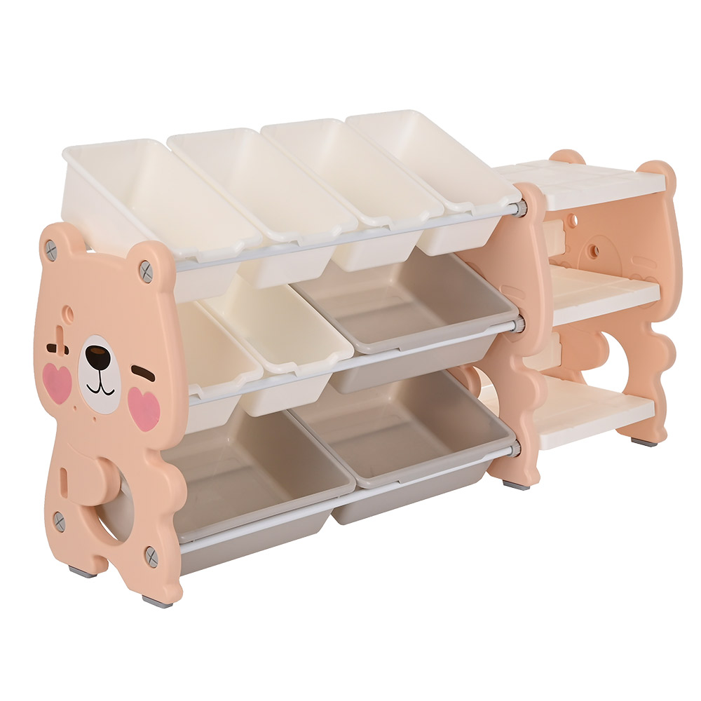 фото Стеллаж для игрушек с ящиками pituso медвежонок персик