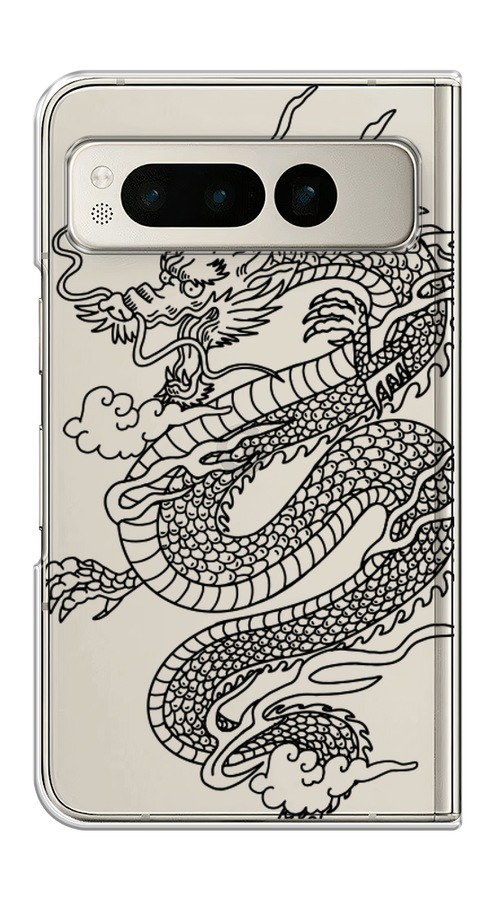 

Чехол на Google Pixel Fold "Большой китайский дракон", Черный;серый, 271850-1