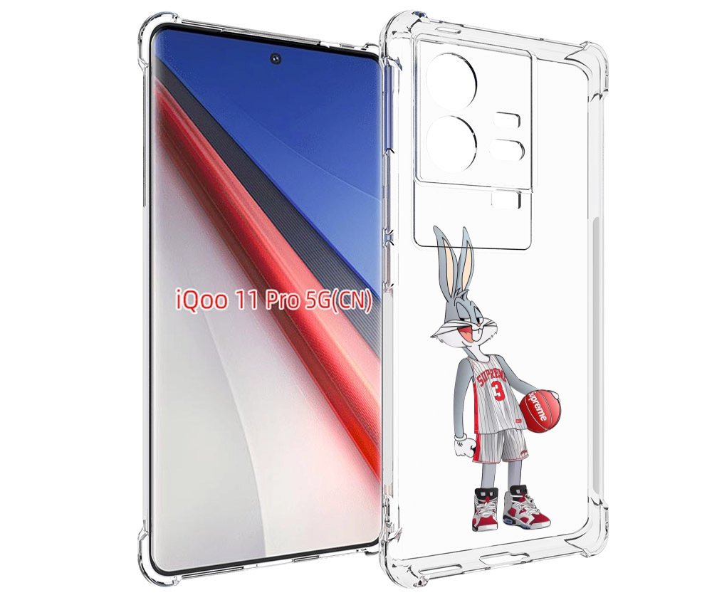 

Чехол бампер MyPads заяц-баскетболист женский для Vivo iQOO 11 P..., Прозрачный, Tocco