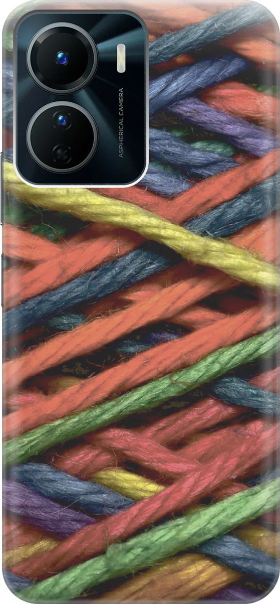 

Силиконовый чехол на Vivo Y16 с принтом "Разноцветная пряжа", Красный;синий, 157753