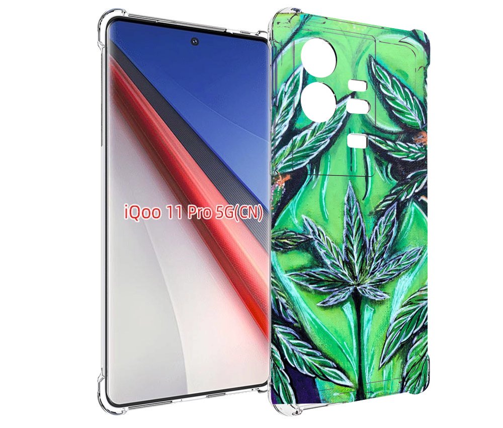 

Чехол бампер MyPads зеленая девушка для Vivo iQOO 11 Pro противо..., Прозрачный, Tocco