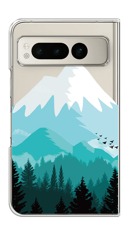 

Чехол на Google Pixel Fold "Синяя снежная гора", Белый;голубой;бирюзовый, 271850-1