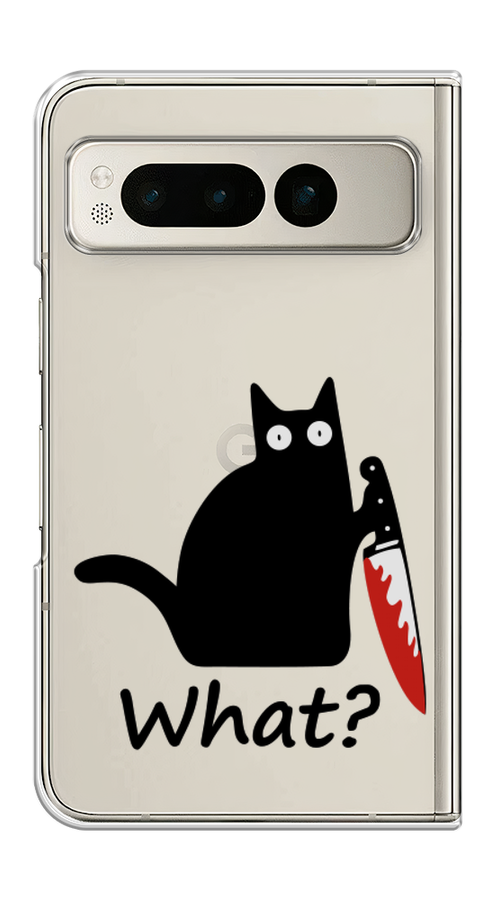 

Чехол на Google Pixel Fold "Котик с ножом", Черный;красный, 271850-1