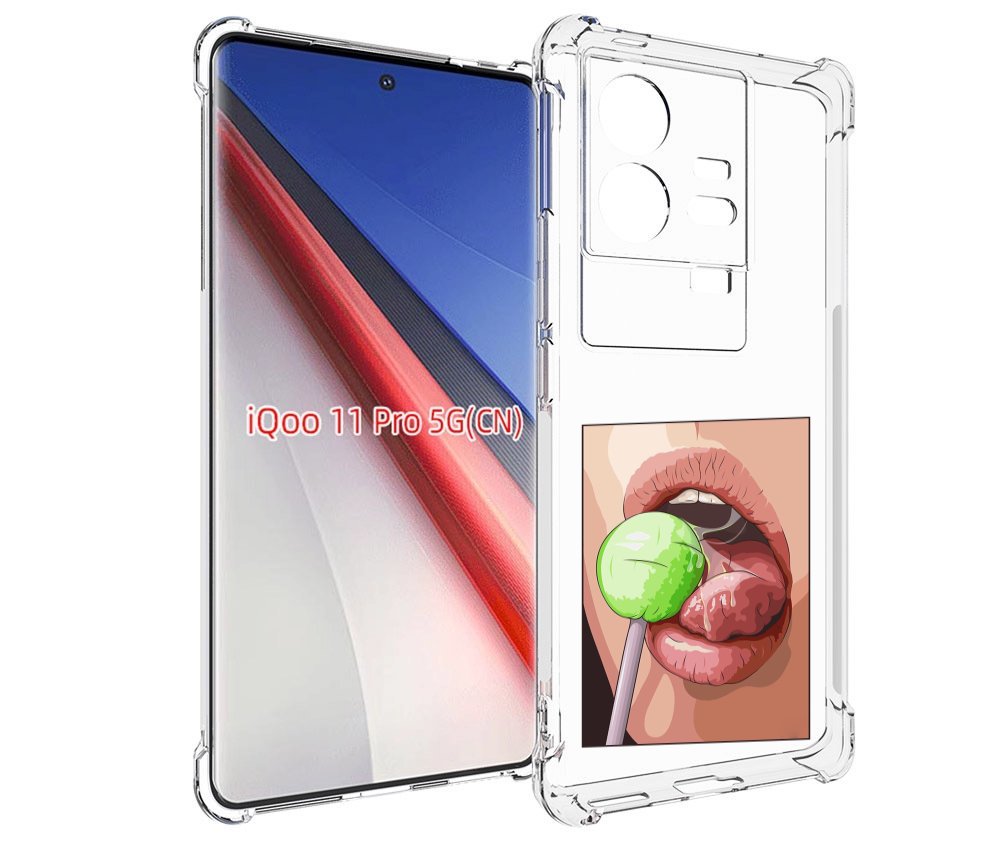 

Чехол бампер MyPads зеленый-чупа-чупс женский для Vivo iQOO 11 P..., Прозрачный, Tocco