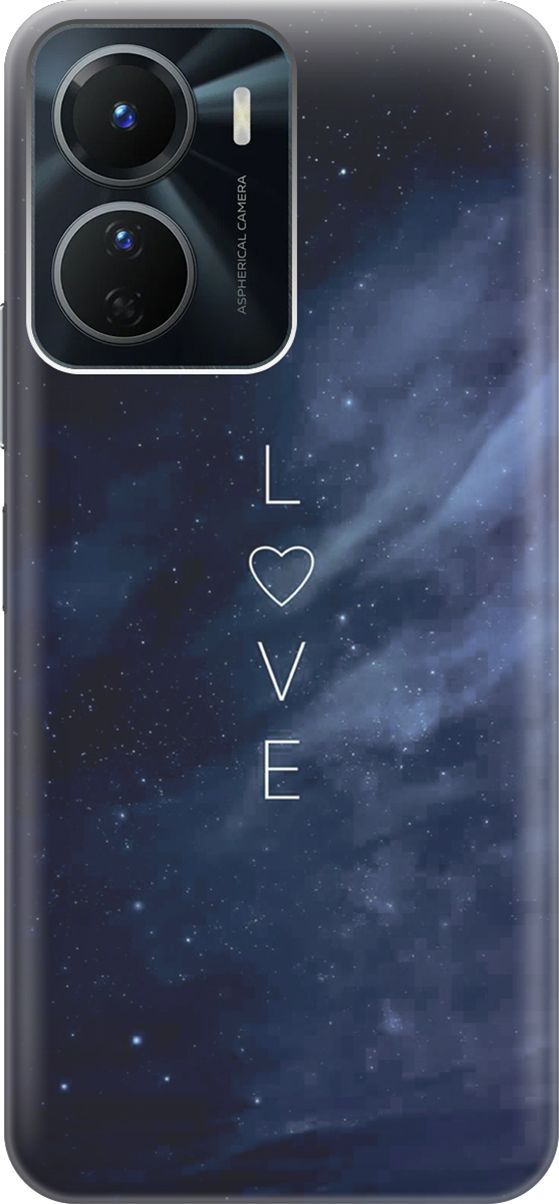 

Силиконовый чехол на Vivo Y16 с принтом "Ночное небо и любовь", Синий;черный, 157743
