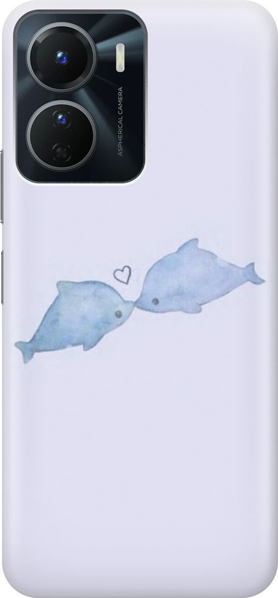 

Силиконовый чехол на Vivo Y16 с принтом "Дельфинчики", Голубой;синий, 157743