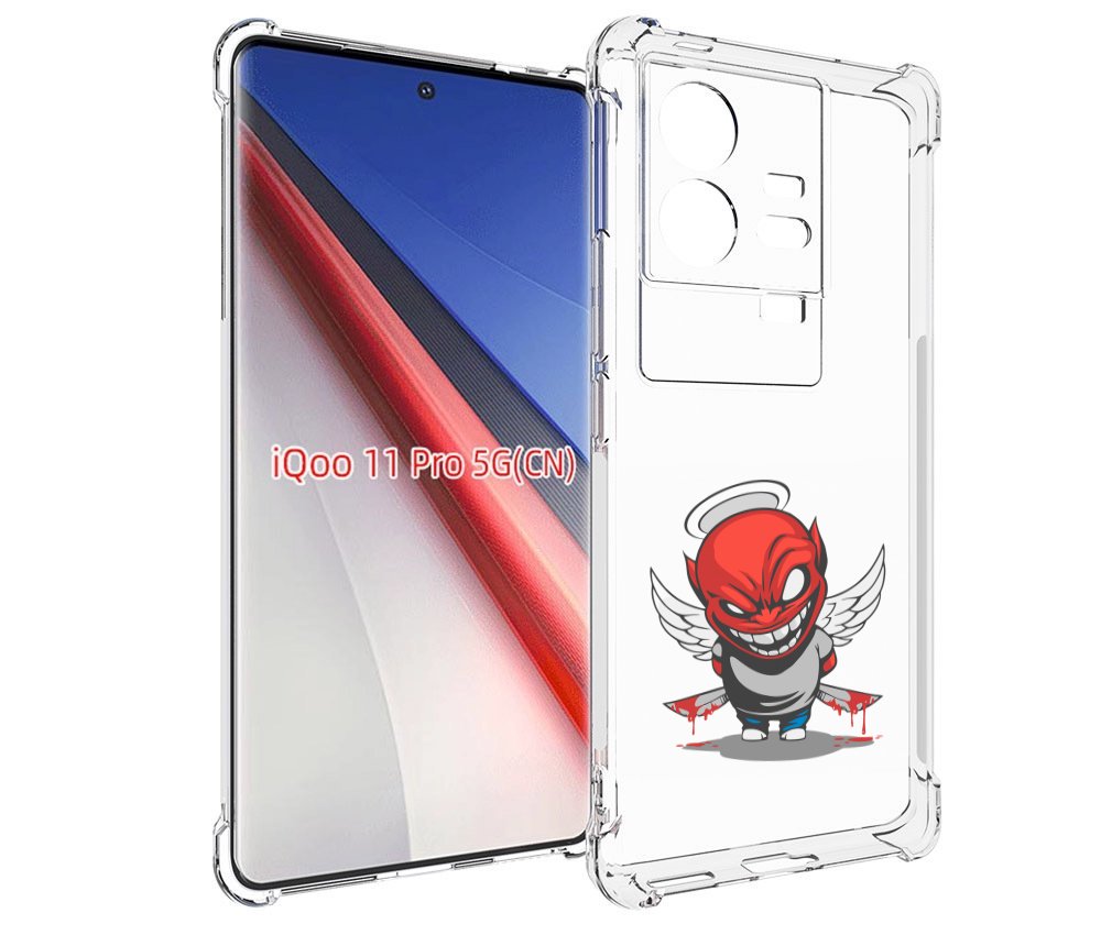 

Чехол бампер MyPads злой-ангел для Vivo iQOO 11 Pro противоударный, Прозрачный, Tocco