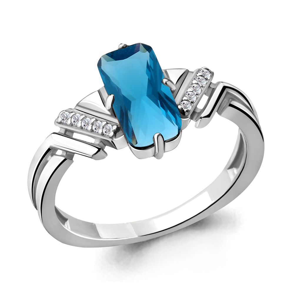 

Кольцо из серебра с топазом р. 18 Aquamarine 6913793А_925_р, 6913793А_925_р