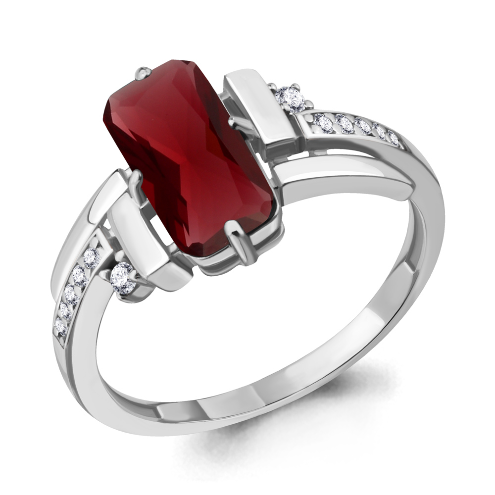 

Кольцо из серебра с гранатом р. 18 Aquamarine 6913885А_925_р, 6913885А_925_р