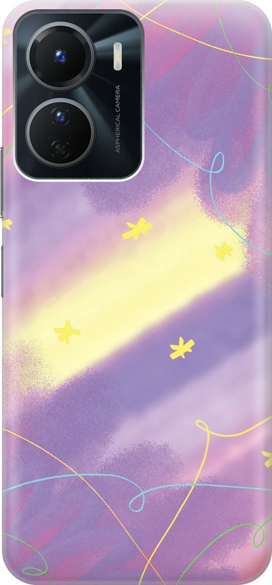 

Силиконовый чехол на Vivo Y16 с принтом "Сиреневые сны", Желтый;фиолетовый, 157746