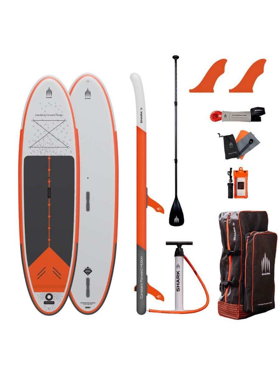 Сапборд-виндсап двухслойный Shark Windsurfing-Fly X 10.6, 320 см, насос, весло,рюкзак,лиш
