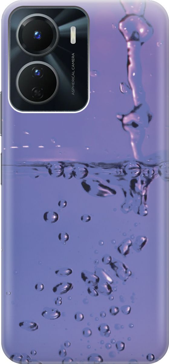 

Силиконовый чехол на Vivo Y16 с принтом "Капли на сиреневом", Синий;фиолетовый, 157756