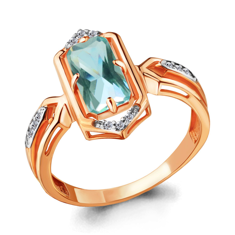

Кольцо из серебра с турмалином р.  Aquamarine 6913988А_925_з, 6913988А_925_з