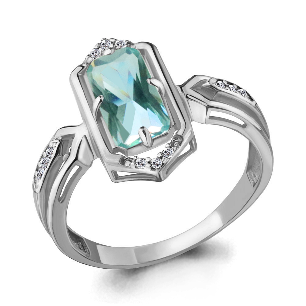 

Кольцо из серебра с турмалином р. 17 Aquamarine 6913988А_925_р, 6913988А_925_р