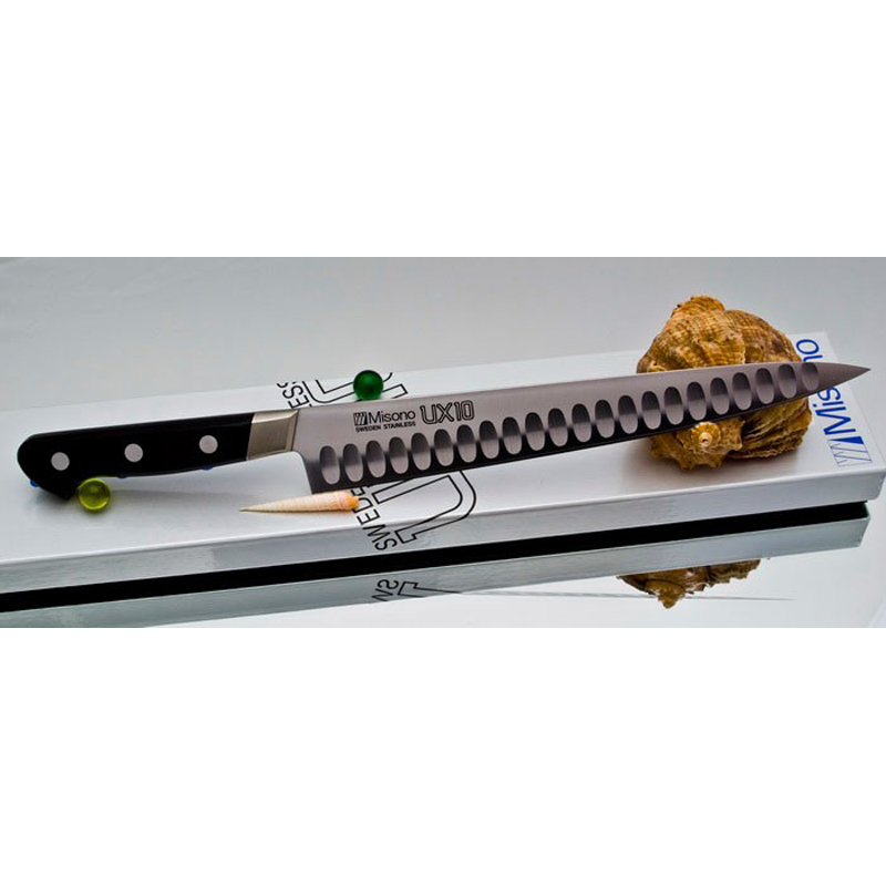 

Кухонный нож Misono UX10 Steel с проточкой Sujihiki 240mm, UXP728