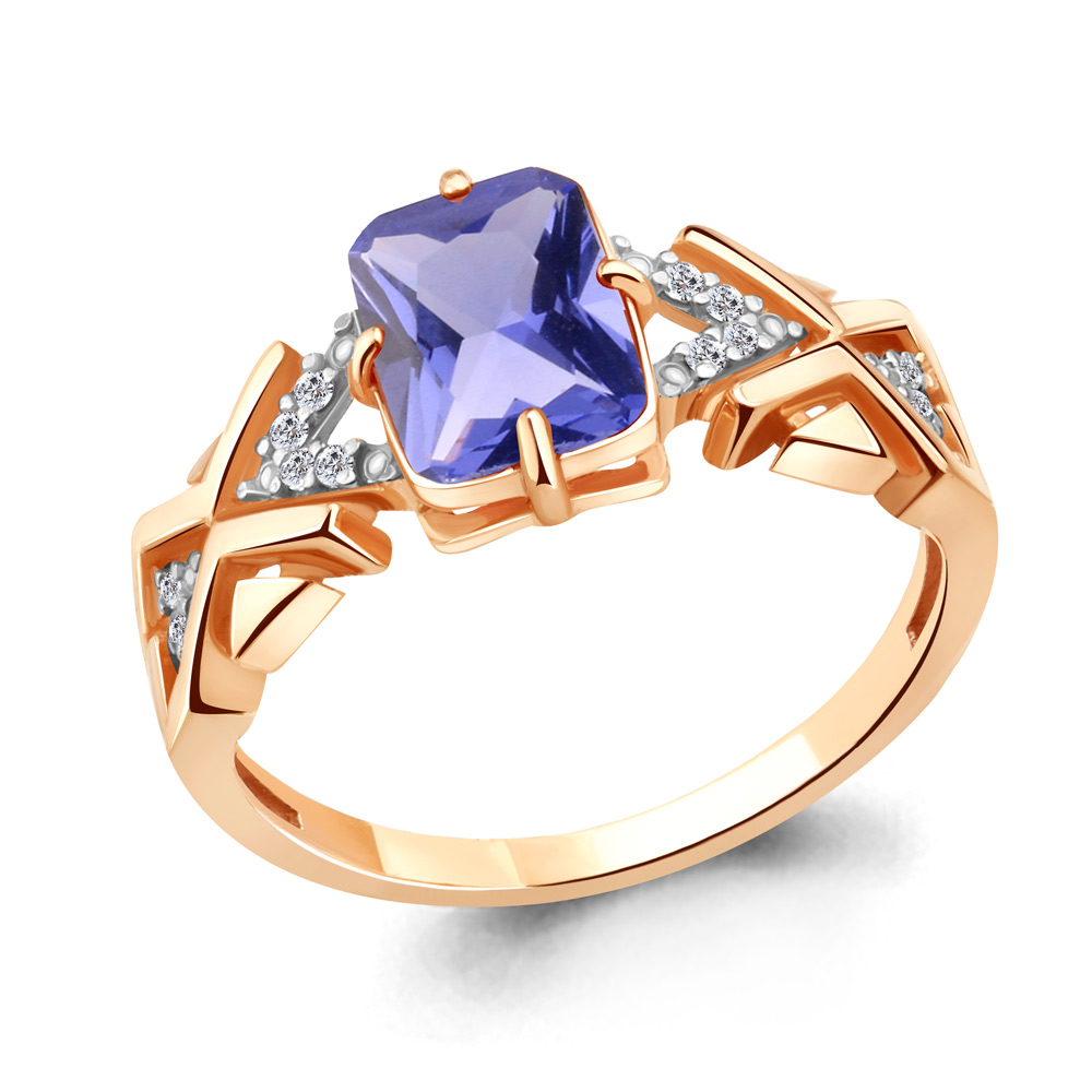 

Кольцо из серебра с танзанитом р.  Aquamarine 69140603А_925_з, 69140603А_925_з