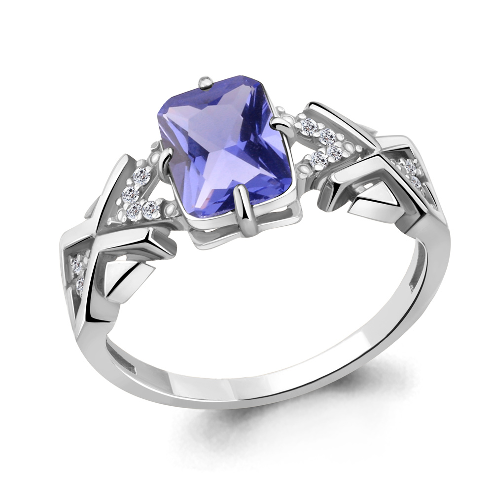 

Кольцо из серебра с танзанитом р. 17,5 Aquamarine 69140603А_925_р, 69140603А_925_р