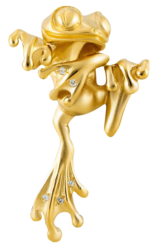 фото Подвеска из желтого золота с бриллиантом альдзена p-24050