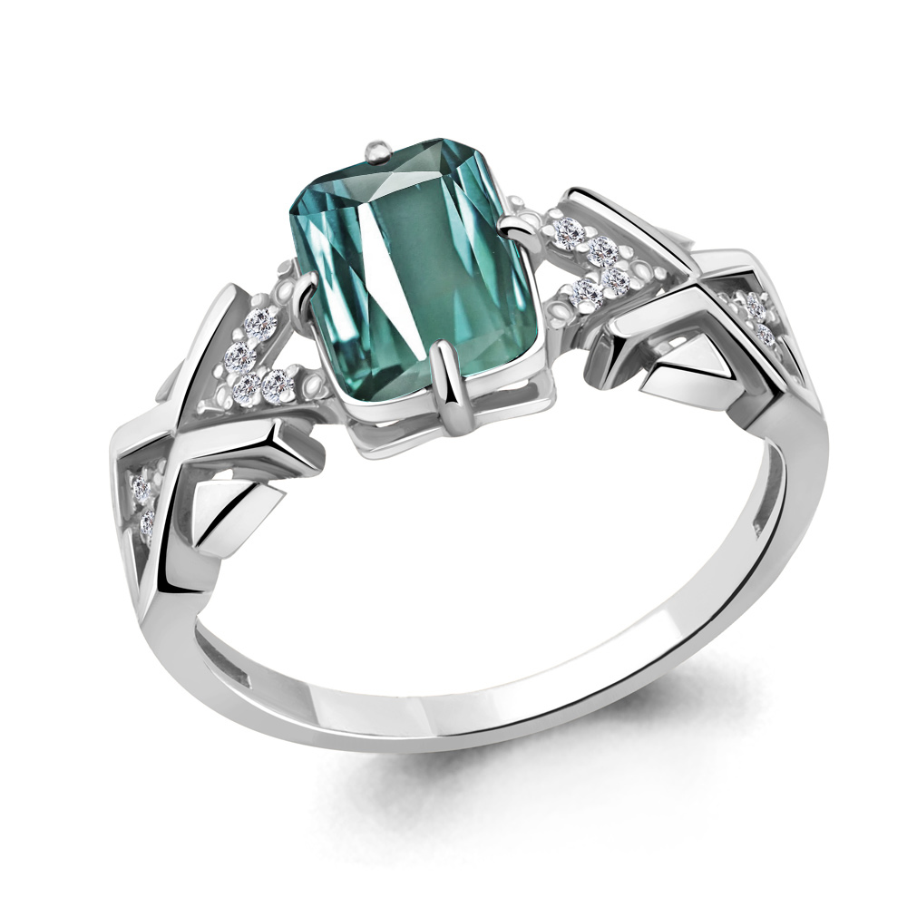 

Кольцо из серебра с турмалином р. 18 Aquamarine 6914088А_925_р, 6914088А_925_р