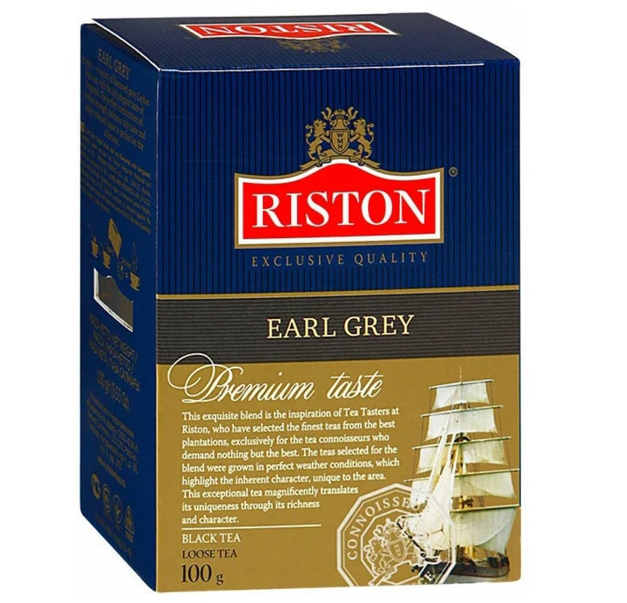 Чай черный Riston, Earl Grey, листовой, 100 г