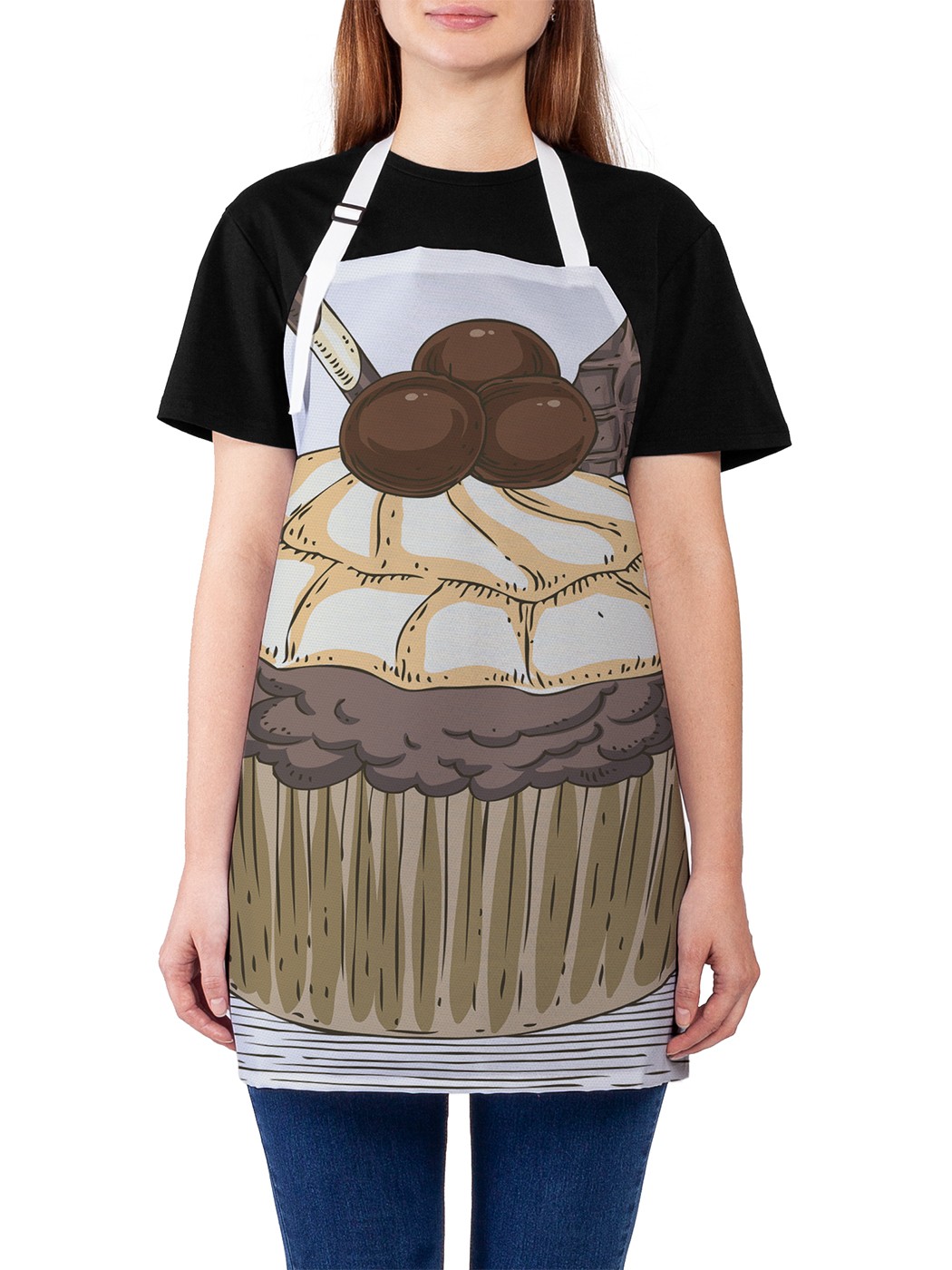 

Фартук женский JoyArty для готовки "Шоколад на креме", универсальный размер, Коричневый