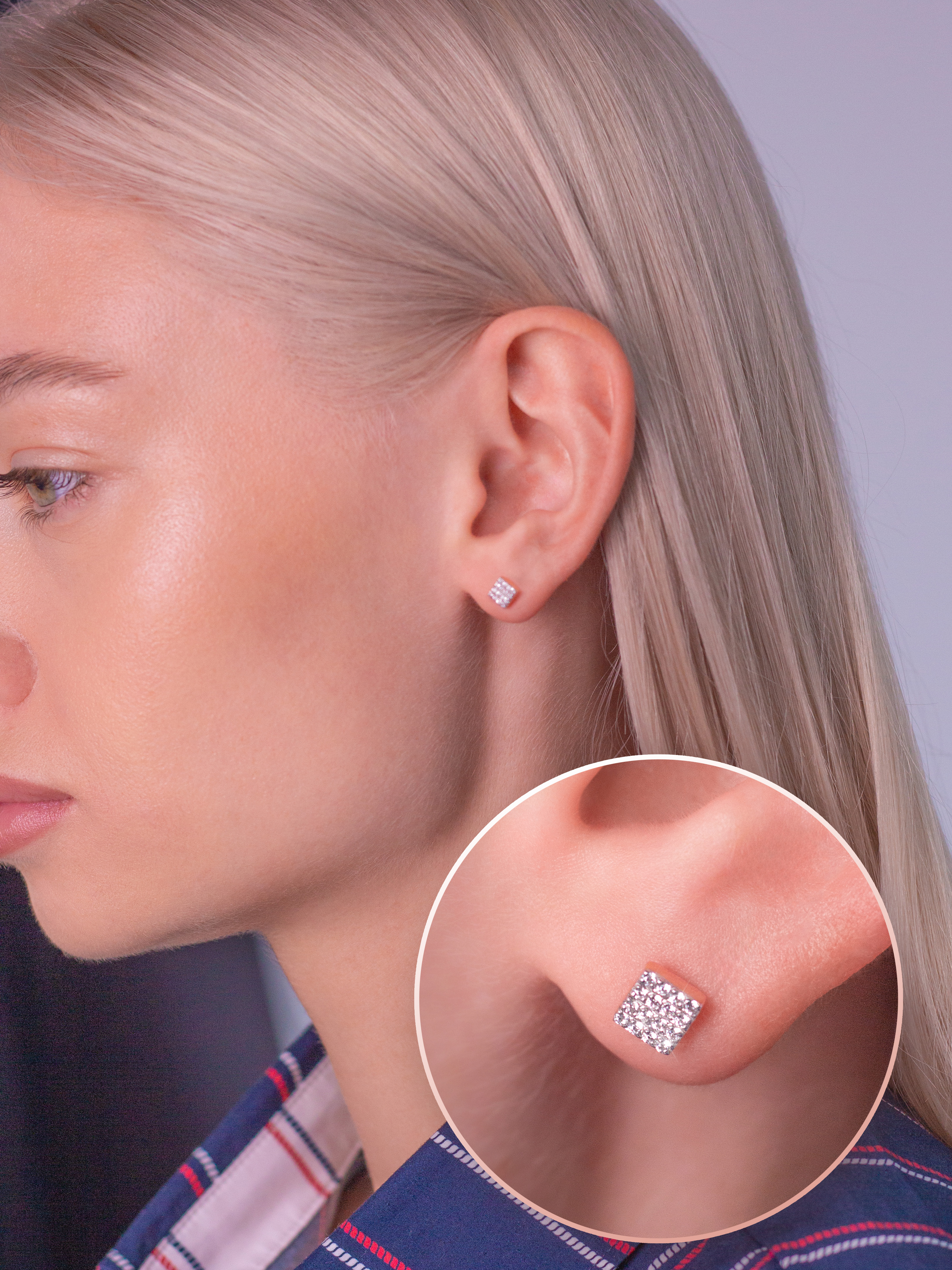 

Серьги пусеты из серебра STREKOZA С-111ф, фианит, С-111ф