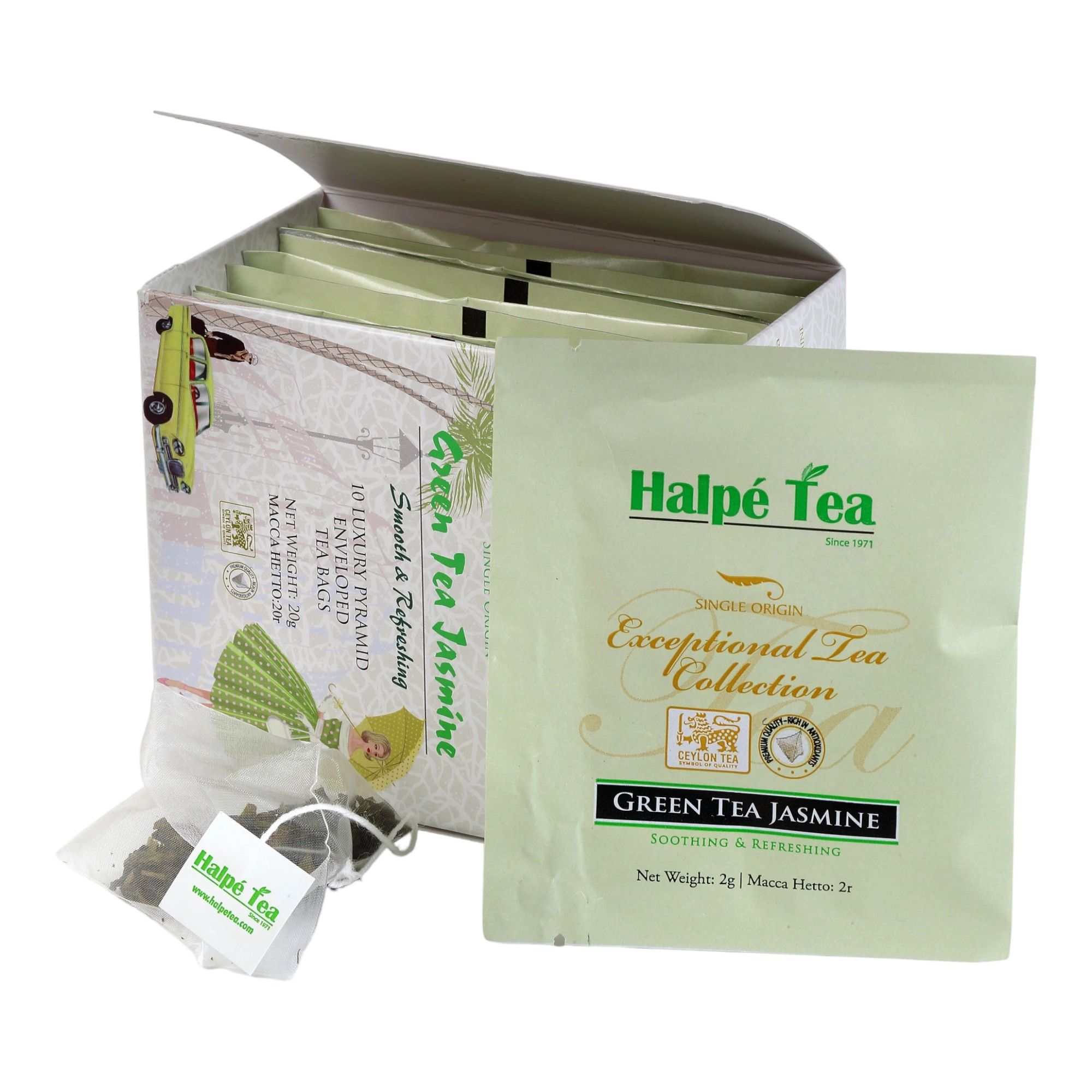 Чай зеленый Halpe Tea Single Origin Jasmine в пирамидках 2 г х 10 шт