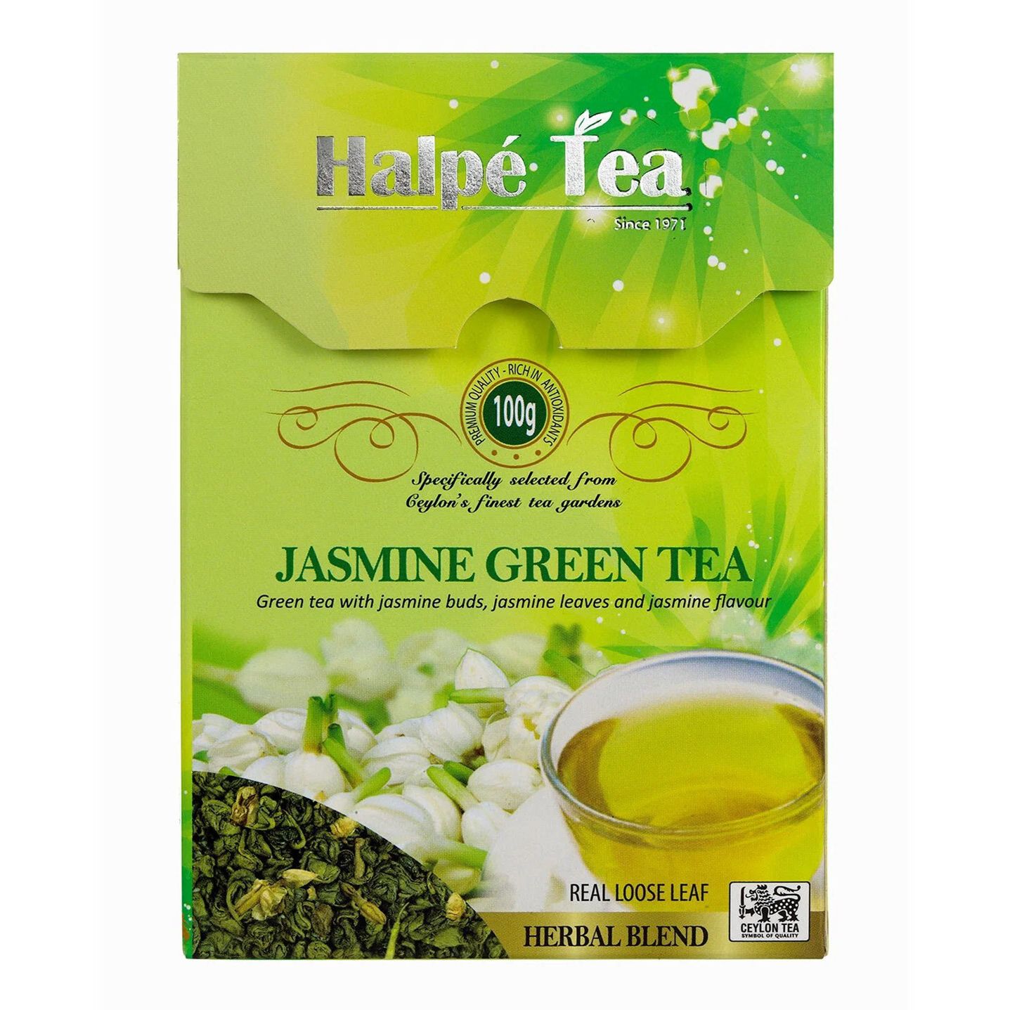 Чай зеленый Halpe Tea Greenlands Gun Powder с жасмином листовой 100 г