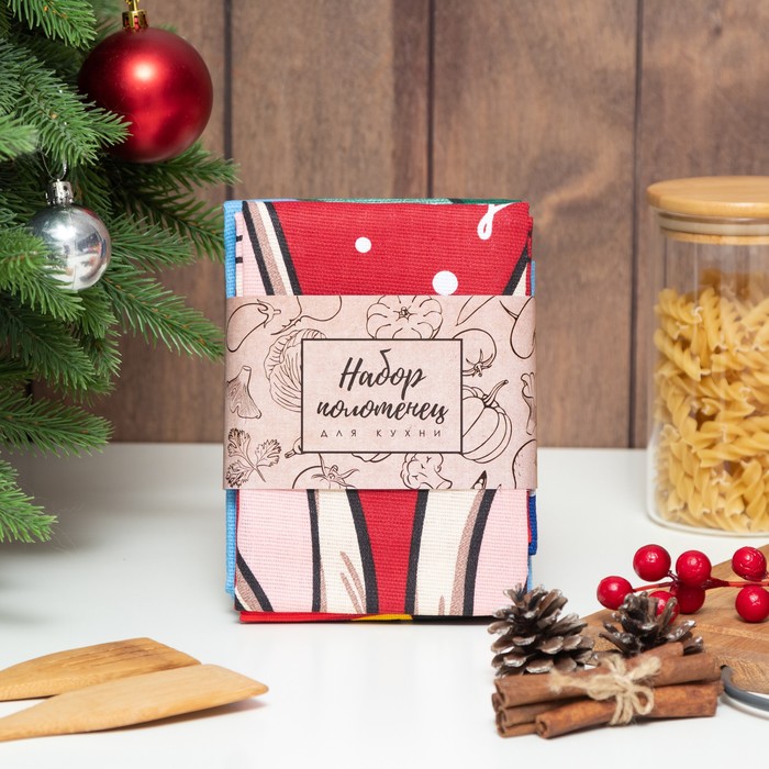 

Набор полотенец кух. Доляна Merry Christmas 35х60 - 4 шт., 100% хл