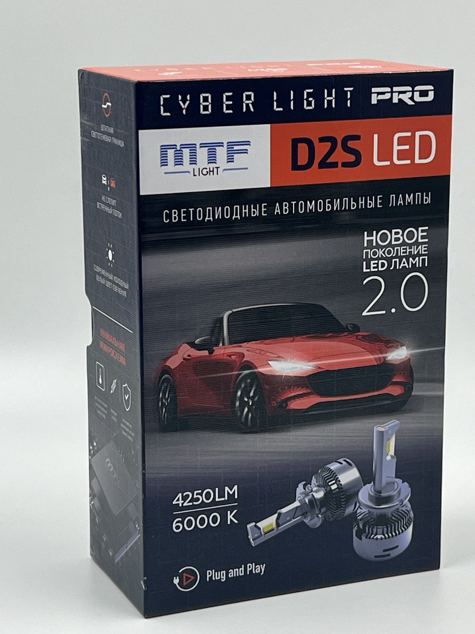 

Светодиодные лампы MTF, серия Cyber Light Pro, D2S, 12V, 35W, 4250lm, 6000K, D2S