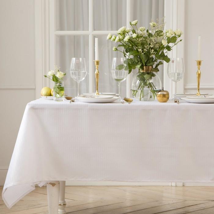 фото Скатерть этель shine 150x180 /-3 , белый, пл. 192 г/м2, хл с вгмо