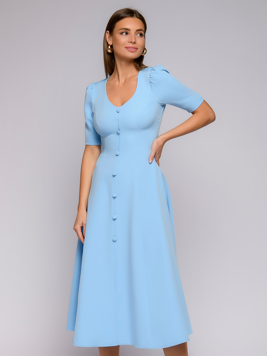 фото Платье женское 1001dress 0142101-02522 голубое 46 ru