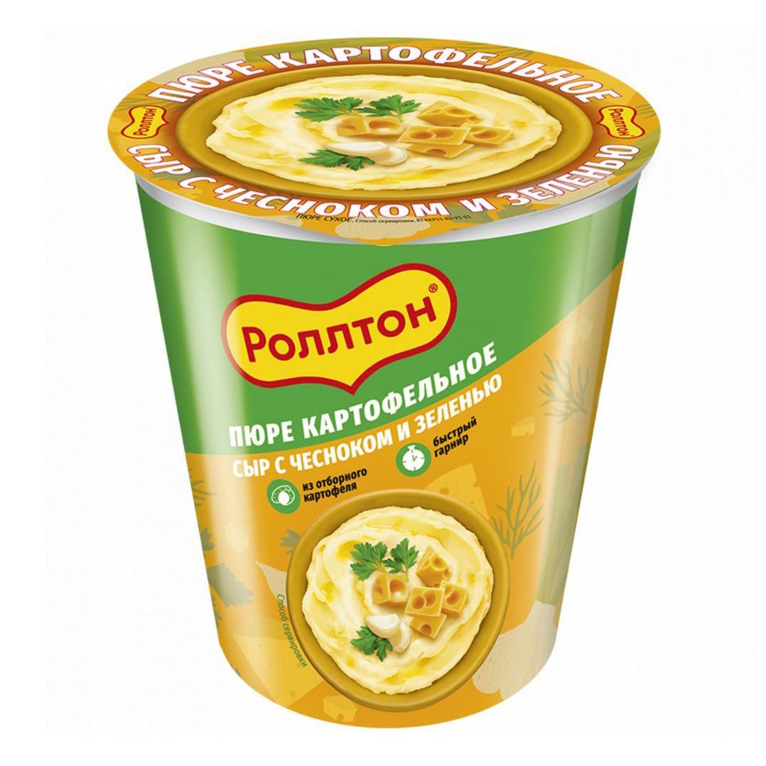 

Картофельное пюре Роллтон сыр-чеснок-зелень 55 г