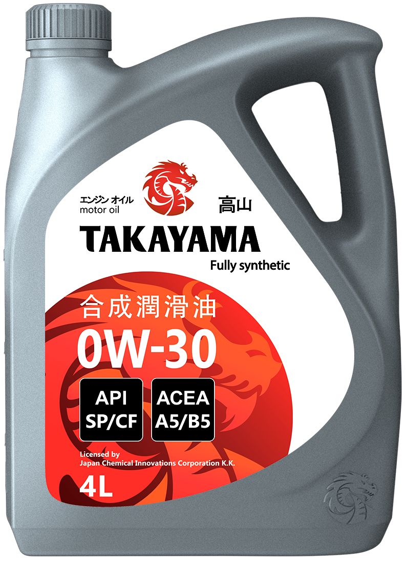 фото Моторное масло takayama sae 0w-30, api sp, acea a5/b5 синтетическое 4 л