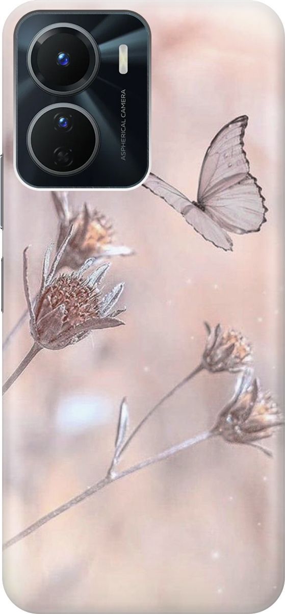 

Силиконовый чехол на Vivo Y16 с принтом "Бабочка", Белый;розовый, 157754
